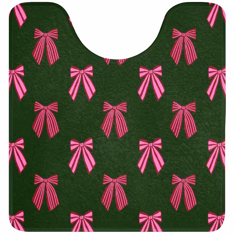 WC Mat - Strikken - Kerst - Roze - Groen — 1