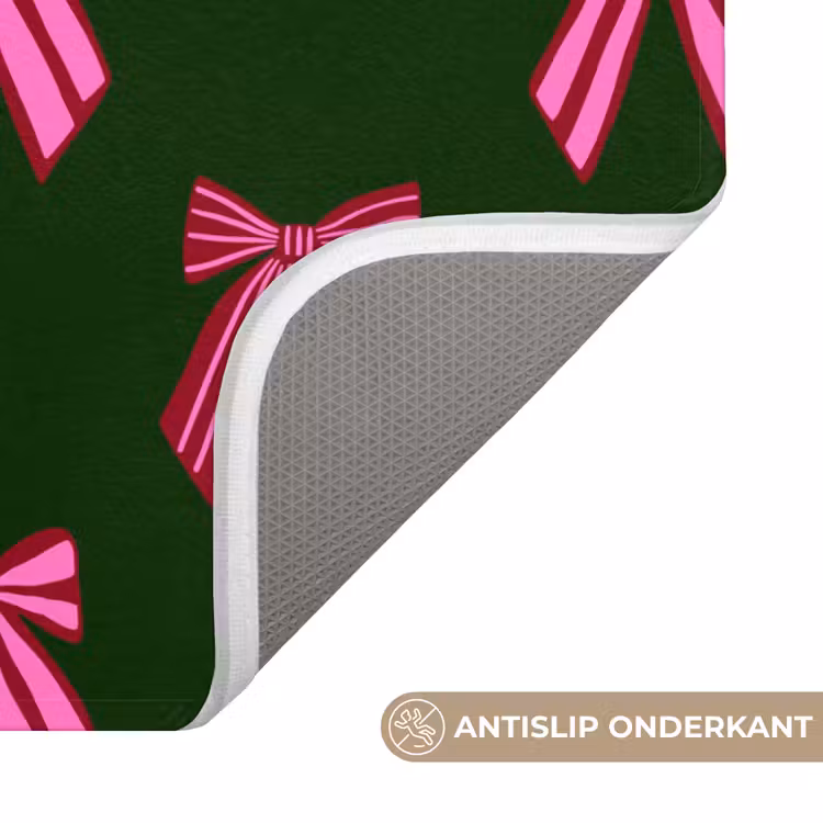 WC Mat - Strikken - Kerst - Roze - Groen — 4
