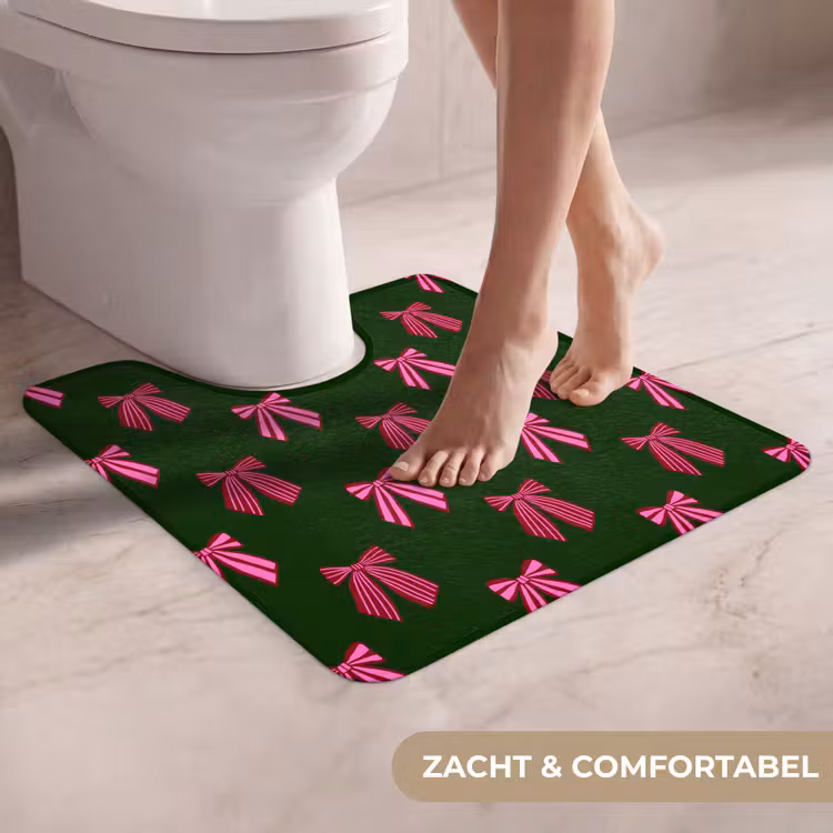 WC Mat - Strikken - Kerst - Roze - Groen — 5