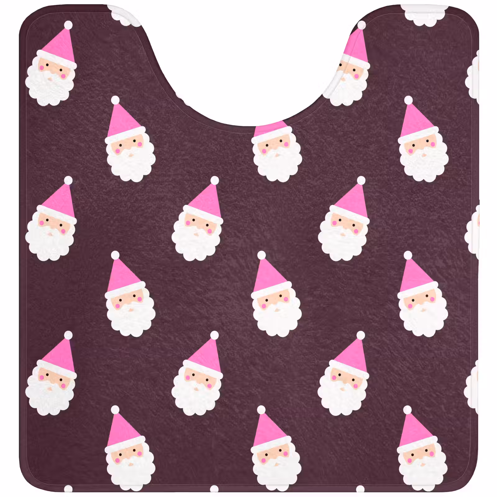 WC Mat - Kerstman - Kerst - Roze - Burgundy — 1