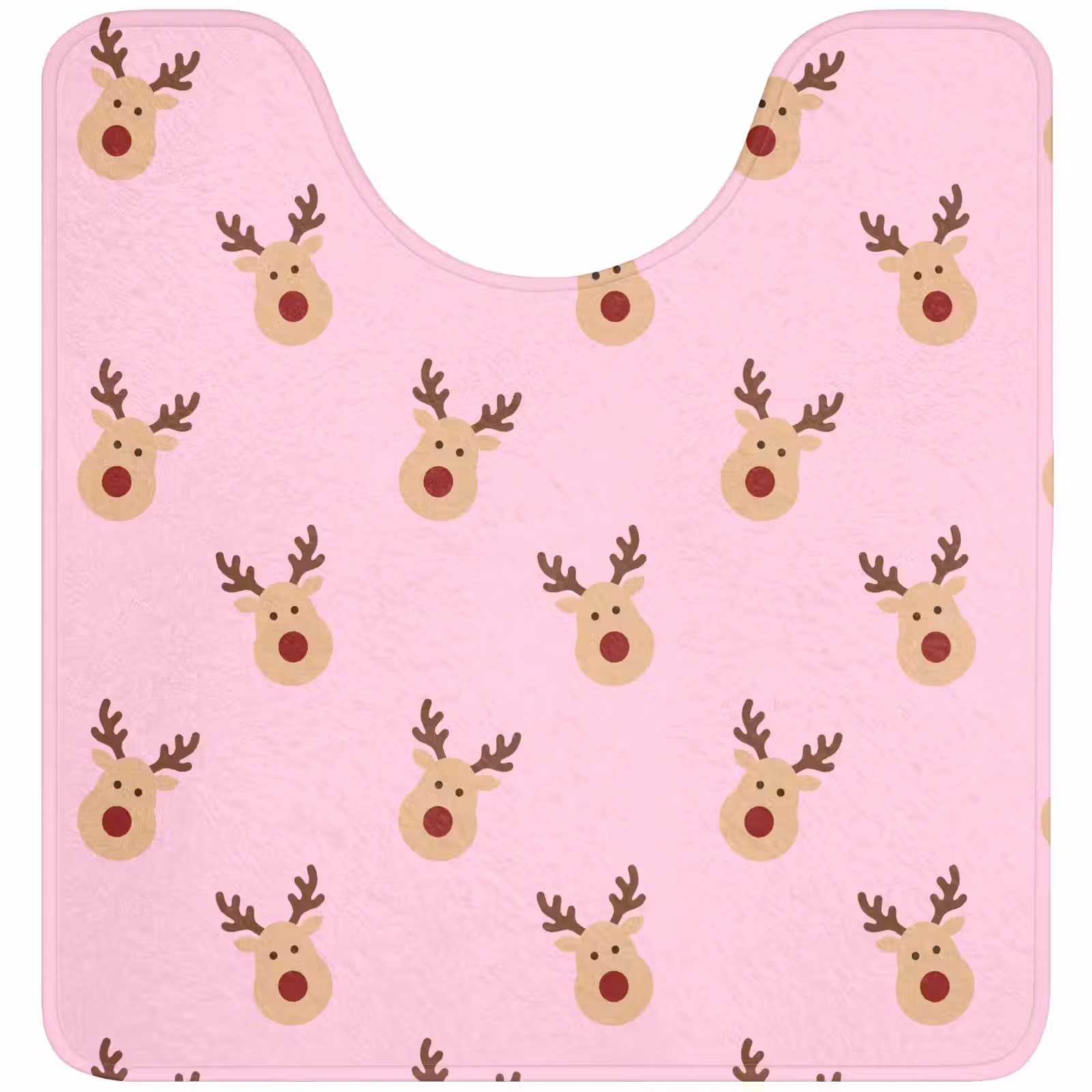 WC Mat - Rendieren - Kerst - Roze — 1