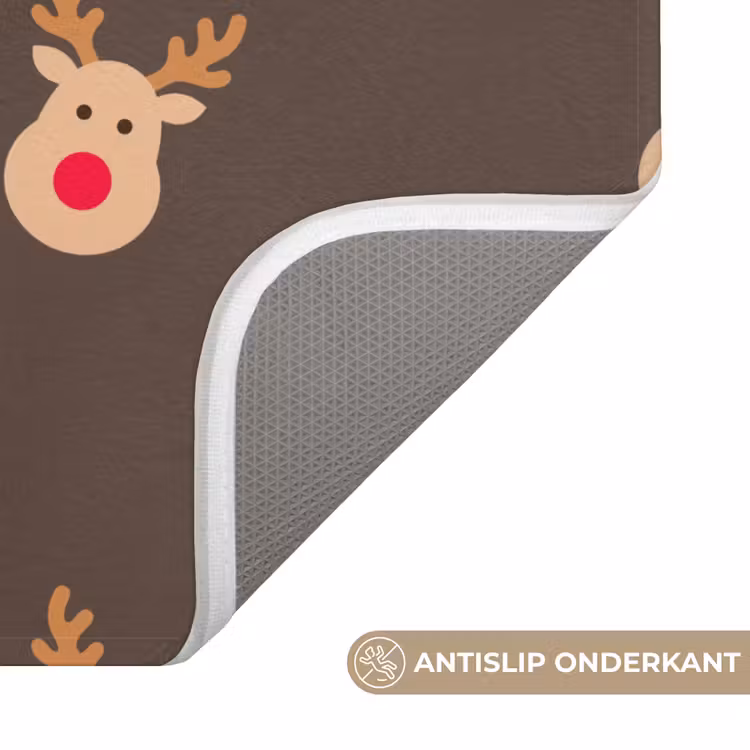 WC Mat - Kerst - Rendieren - Bruin — 4