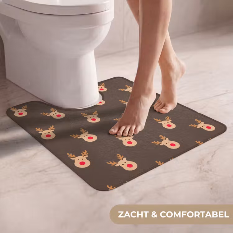 WC Mat - Kerst - Rendieren - Bruin — 5
