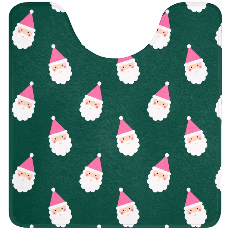 WC Mat - Kerstman - Kerst - Groen - Roze — 1