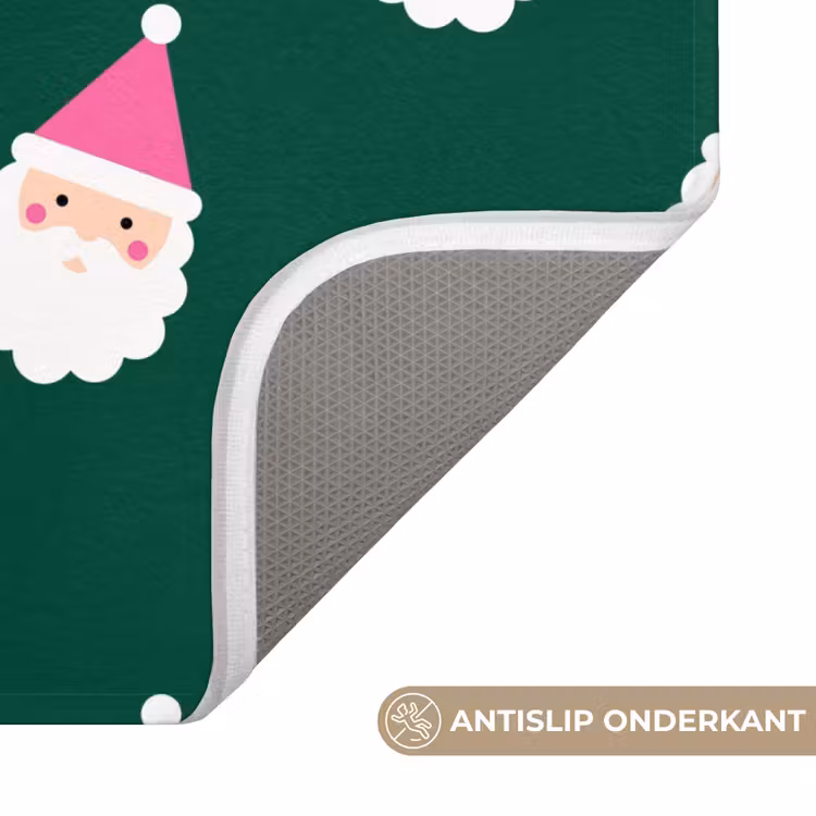 WC Mat - Kerstman - Kerst - Groen - Roze — 4