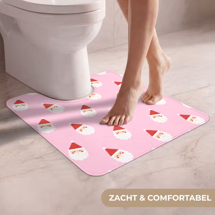 WC Mat - Kerstman - Kerst - Roze — 5
