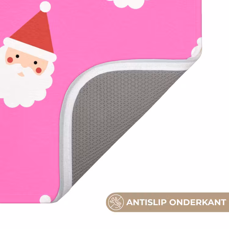 WC Mat - Kerstman - Kerst - Roze - Rood — 4