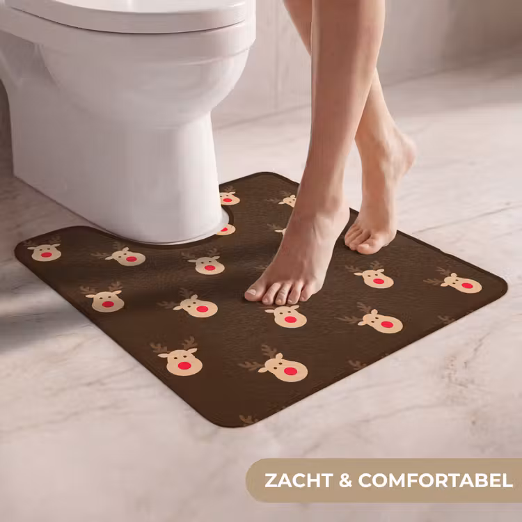 WC Mat - Rendieren - Kerst - Bruin — 5