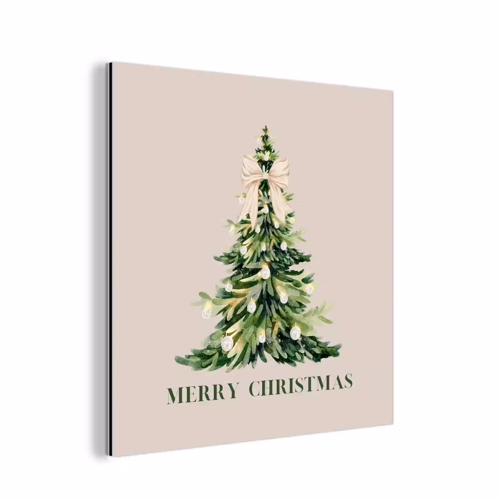 Aluminium schilderij - Kerst - Kerstboom - Tekst — 1