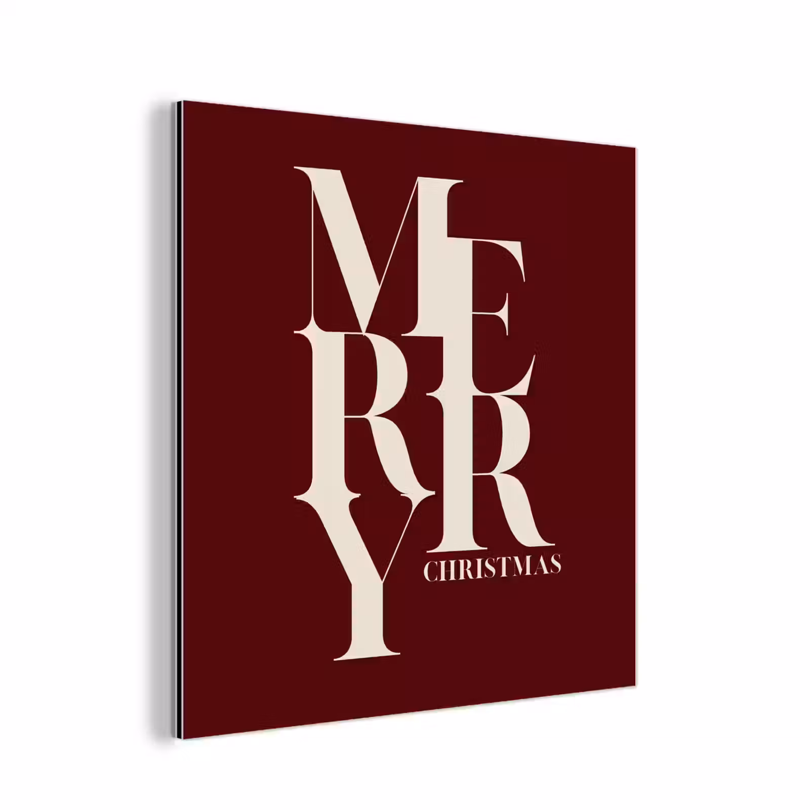 Aluminium schilderij - Merry - Tekst - Donker - Rood — 1