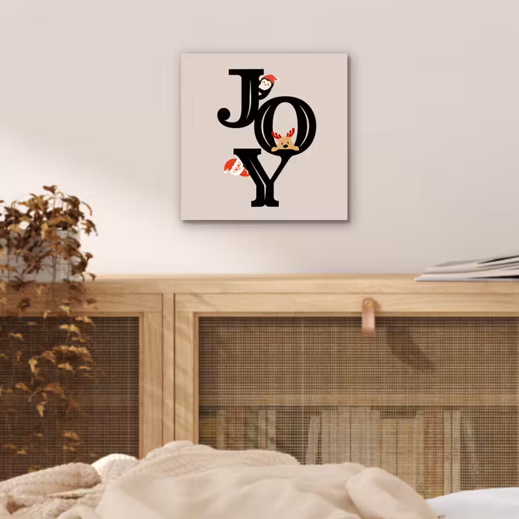Aluminium schilderij - Joy - Animatie - Zwart - Kerst — 4