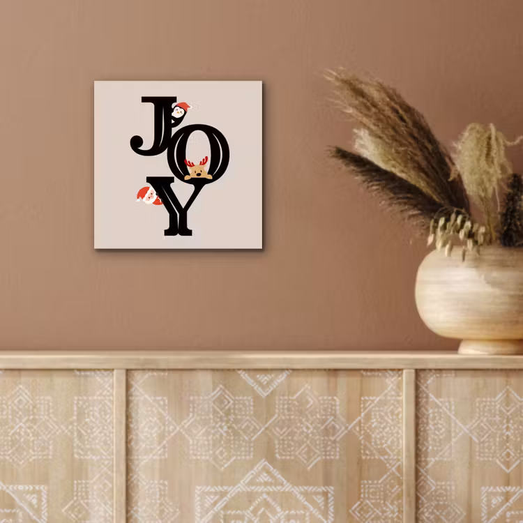 Aluminium schilderij - Joy - Animatie - Zwart - Kerst — 5
