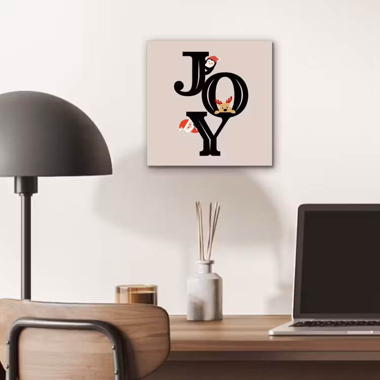 Aluminium schilderij - Joy - Animatie - Zwart - Kerst — 6