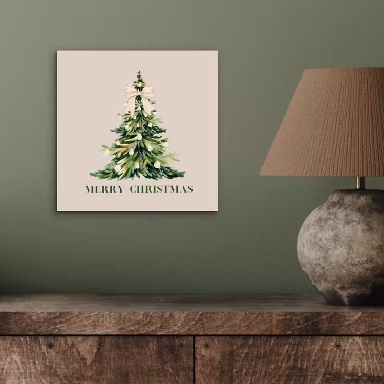 Aluminium schilderij - Kerst - Kerstboom - Tekst — 3