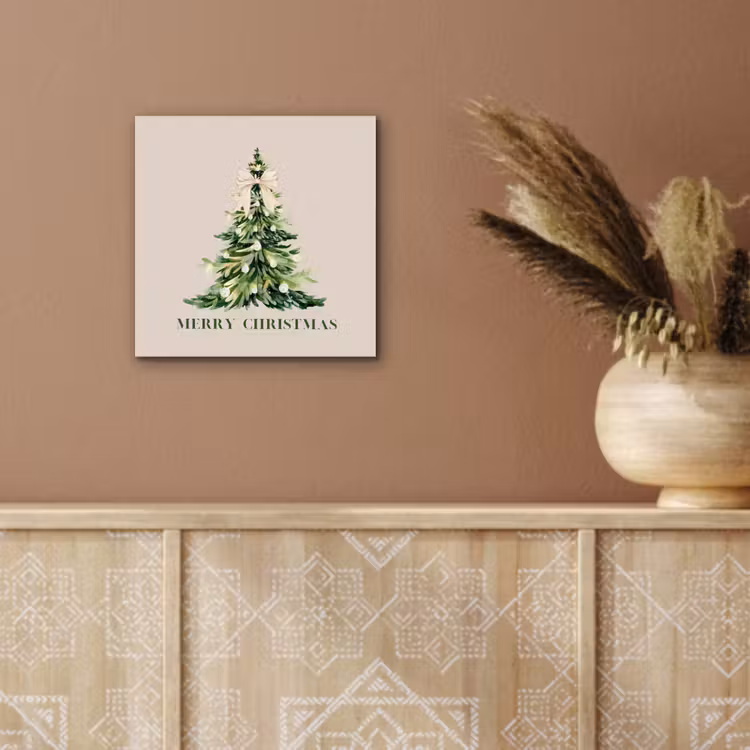 Aluminium schilderij - Kerst - Kerstboom - Tekst — 5