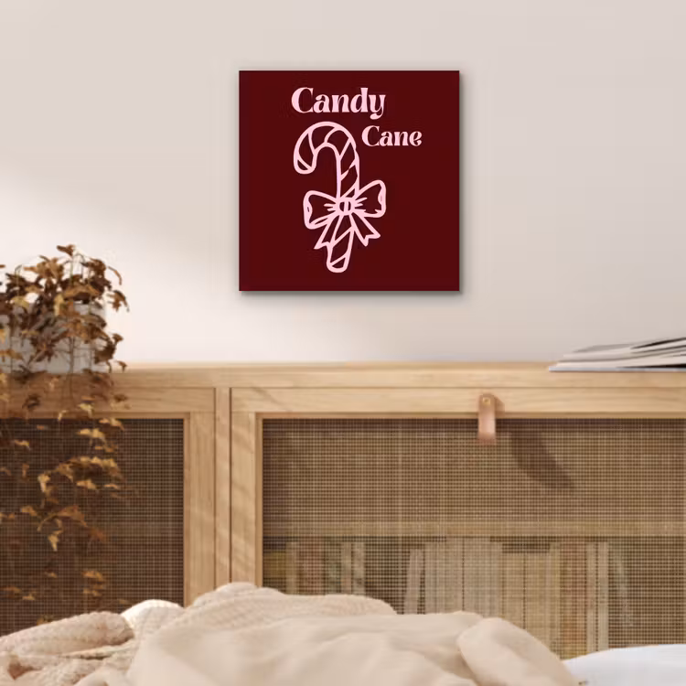 Aluminium schilderij - Kerst - Snoep - Tekst - Roze — 4