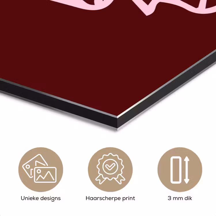 Aluminium schilderij - Kerst - Snoep - Tekst - Roze — 7