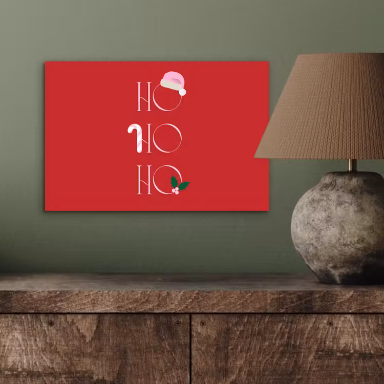 Aluminium schilderij - Kerst - Tekst - illustratie - Rood — 3