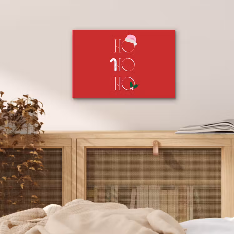 Aluminium schilderij - Kerst - Tekst - illustratie - Rood — 4