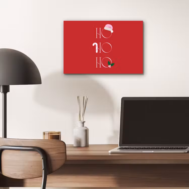 Aluminium schilderij - Kerst - Tekst - illustratie - Rood — 6