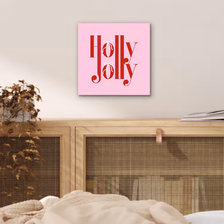 Aluminium schilderij - Kerst - Tekst - Rood - Roze — 4