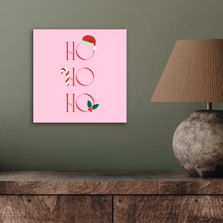 Aluminium schilderij - Kerst - Tekst - Roze - Illustratie — 3
