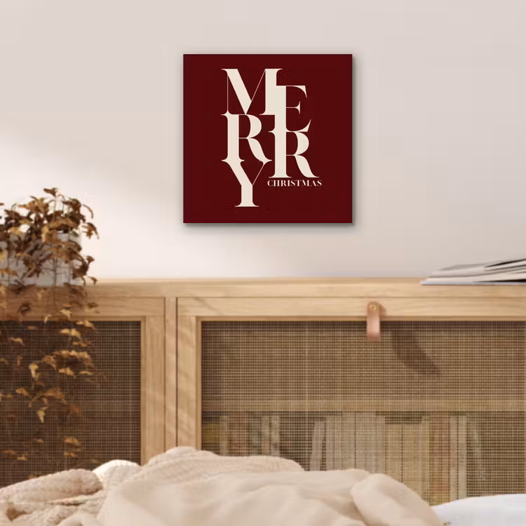 Aluminium schilderij - Merry - Tekst - Donker - Rood — 4