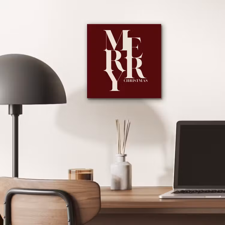 Aluminium schilderij - Merry - Tekst - Donker - Rood — 6