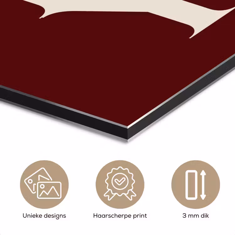 Aluminium schilderij - Merry - Tekst - Donker - Rood — 7