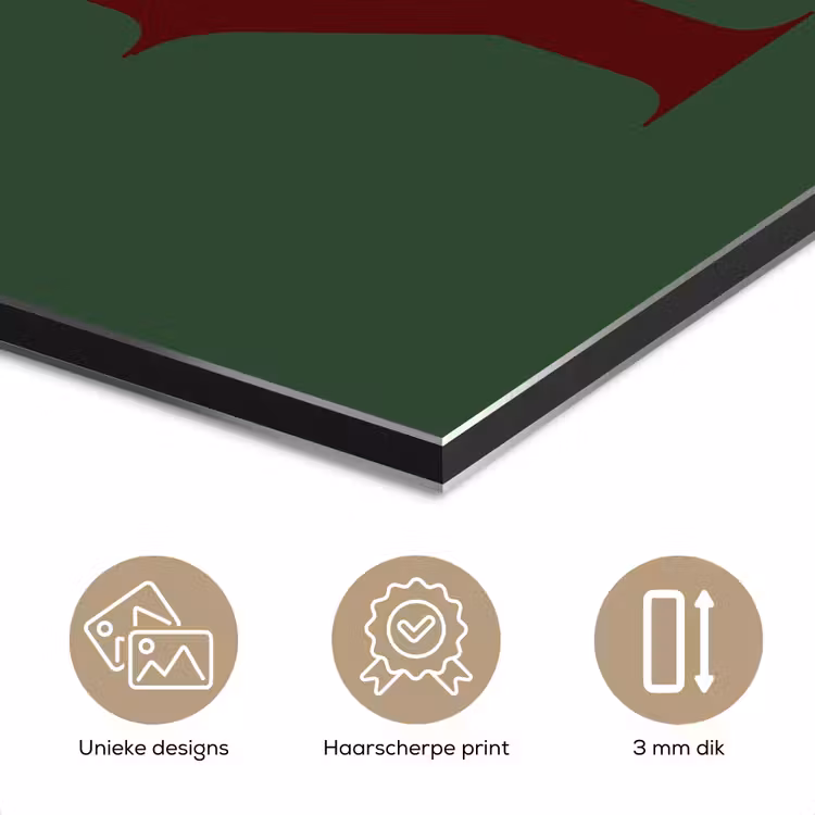 Aluminium schilderij - Merry - Tekst - Groen - Kerst — 7