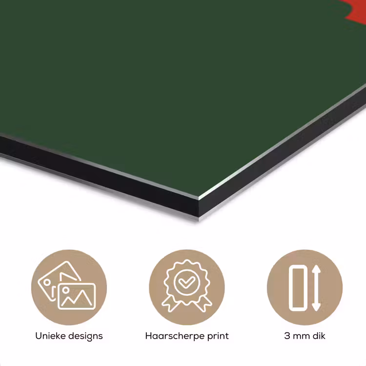 Aluminium schilderij - Tekst - Kerst - Rood — 7