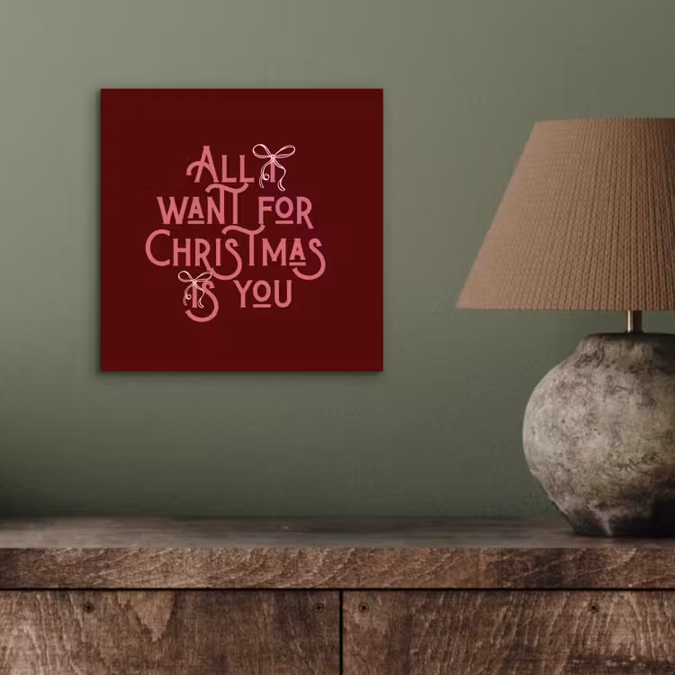 Aluminium schilderij - Tekst - Kerst - Rood - Roze — 3