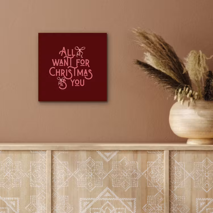 Aluminium schilderij - Tekst - Kerst - Rood - Roze — 5
