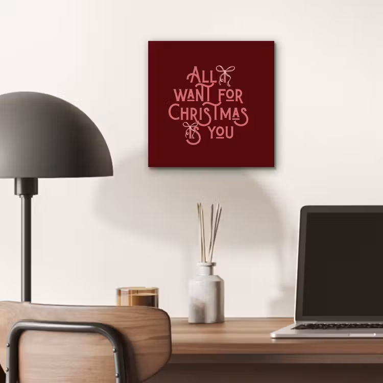 Aluminium schilderij - Tekst - Kerst - Rood - Roze — 6