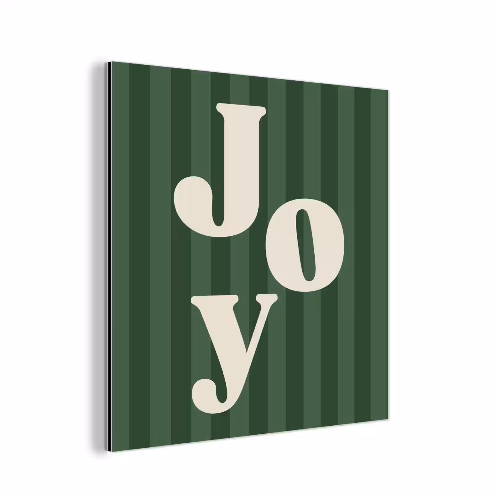 Aluminium schilderij - Joy - Kerst - Tekst - Groen — 1
