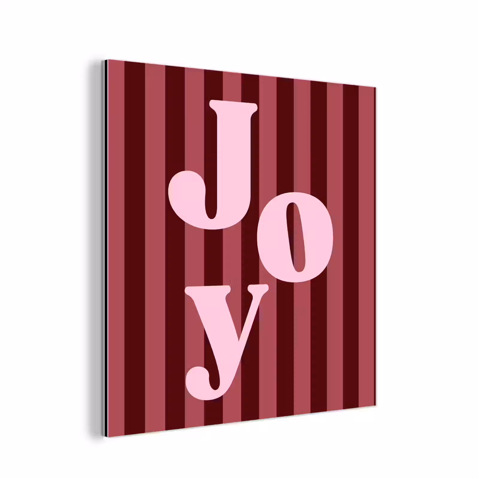 Aluminium schilderij - Joy - Kerst - Tekst - Roze — 1