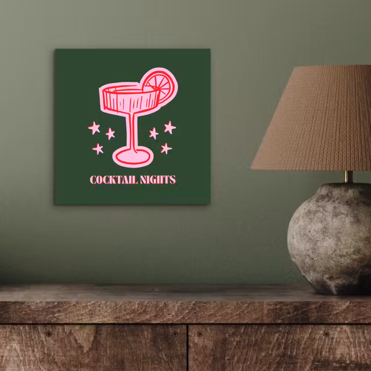 Aluminium schilderij - Cocktail - Kerst - Roze - Groen — 3