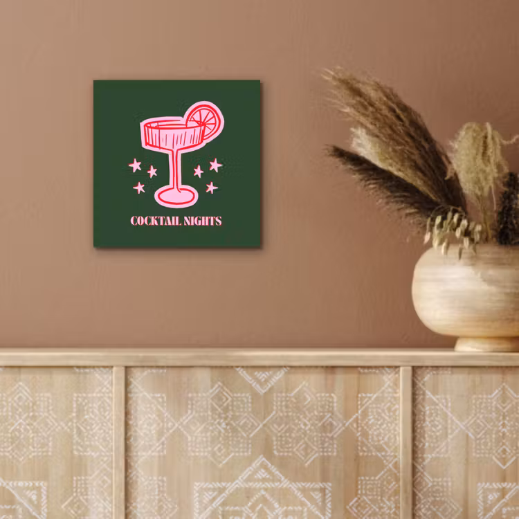 Aluminium schilderij - Cocktail - Kerst - Roze - Groen — 5