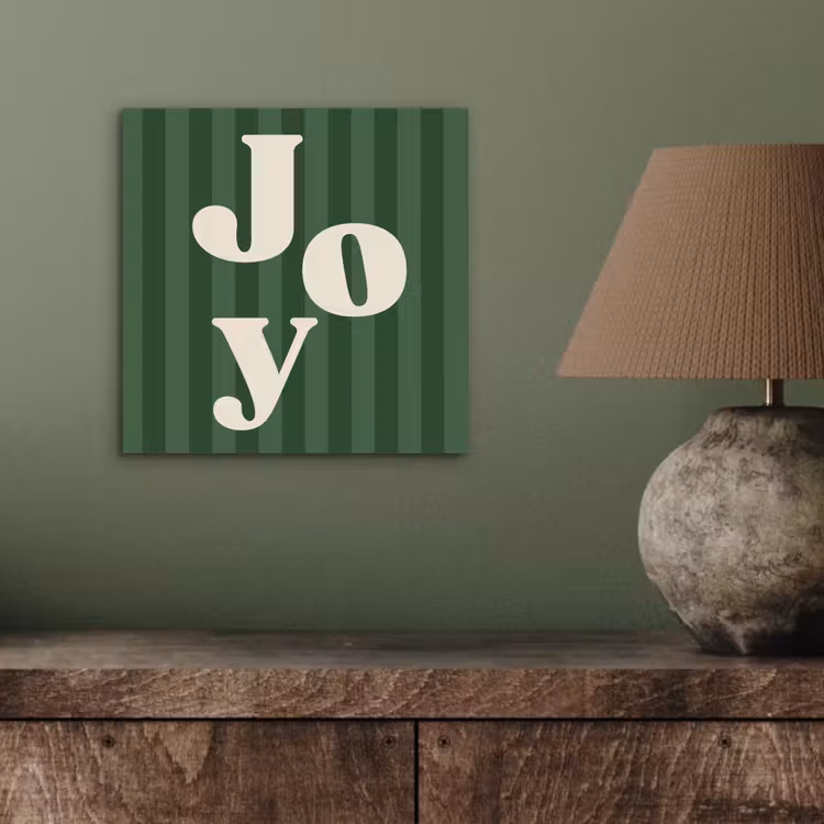 Aluminium schilderij - Joy - Kerst - Tekst - Groen — 3