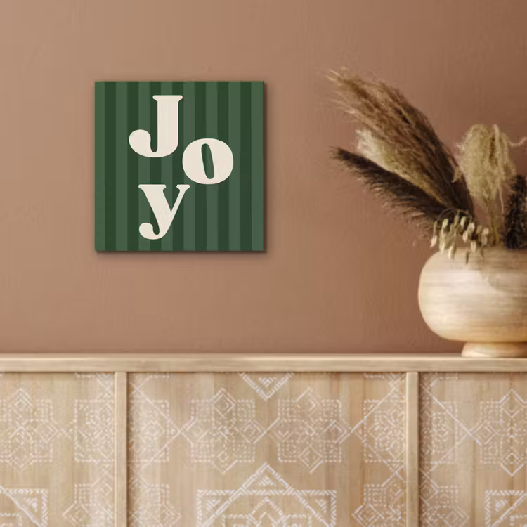 Aluminium schilderij - Joy - Kerst - Tekst - Groen — 5