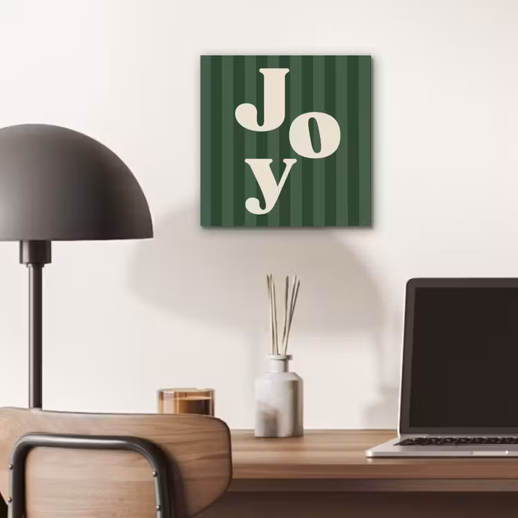 Aluminium schilderij - Joy - Kerst - Tekst - Groen — 6