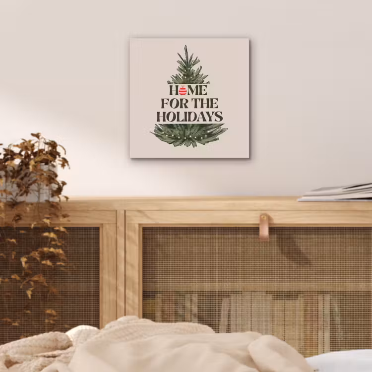 Aluminium schilderij - Kerst - Tekst - Kerstboom - Beige — 4
