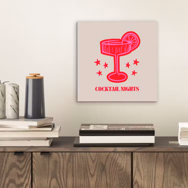 Aluminium schilderij - Cocktail - Kerst - Beige - Roze — 2