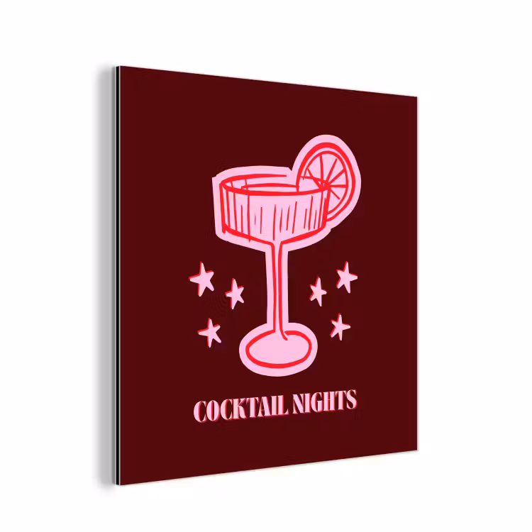 Aluminium schilderij - Cocktail - Kerst - Burgundy - Roze — 1