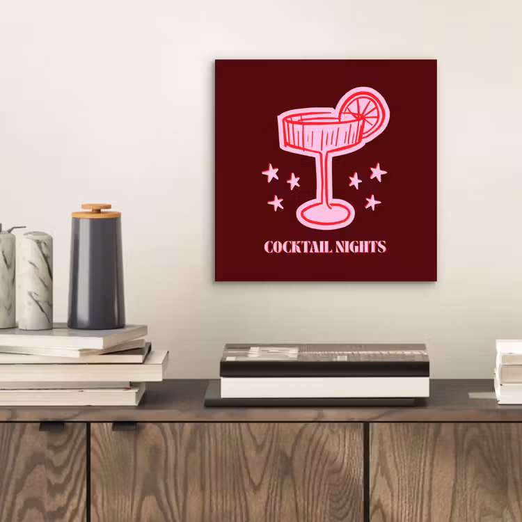 Aluminium schilderij - Cocktail - Kerst - Burgundy - Roze — 2
