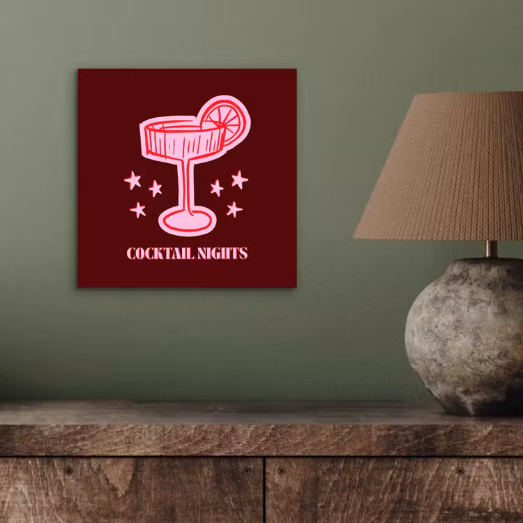 Aluminium schilderij - Cocktail - Kerst - Burgundy - Roze — 3