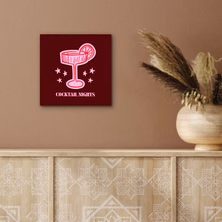 Aluminium schilderij - Cocktail - Kerst - Burgundy - Roze — 5