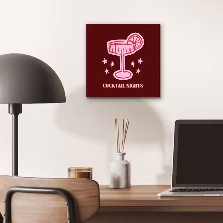 Aluminium schilderij - Cocktail - Kerst - Burgundy - Roze — 6