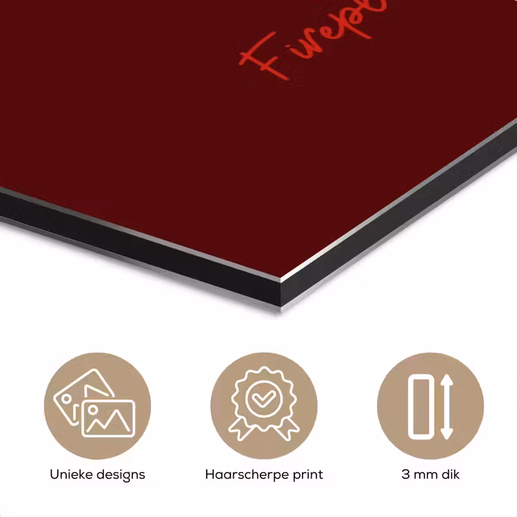 Aluminium schilderij - December - Tekst - Kerst - Burgundy — 7