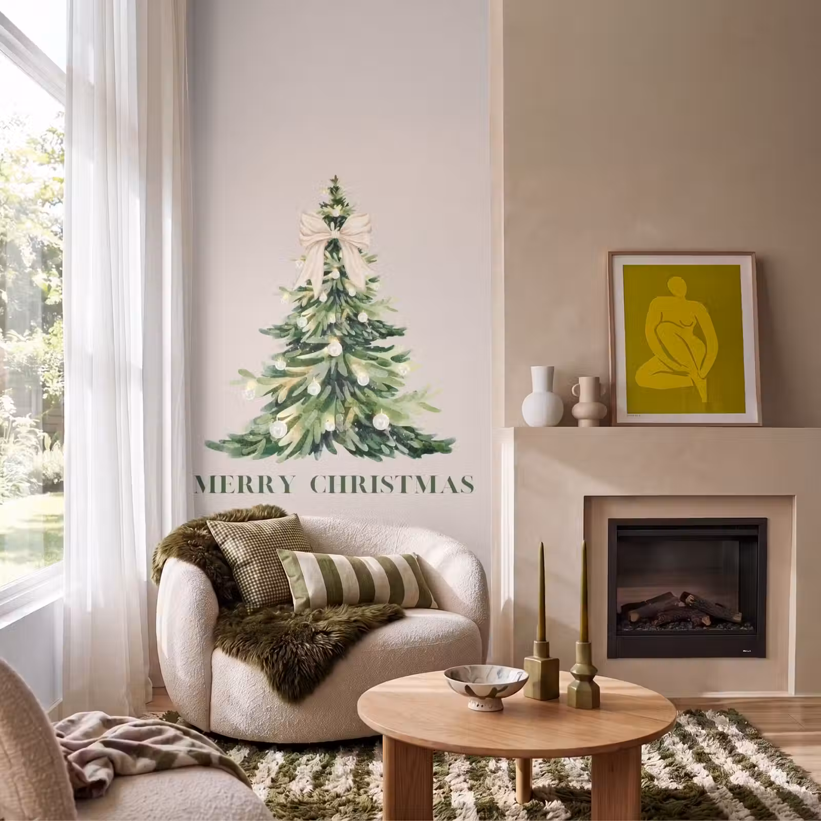 Behang - Kerst - Kerstboom - Tekst — 1